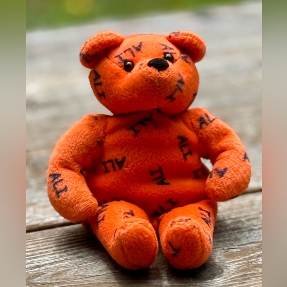 Bammers Other - Vintage 1999 Orange Muhammad Ali Salvinos Bammers Stuffed Bear Beanie Babies